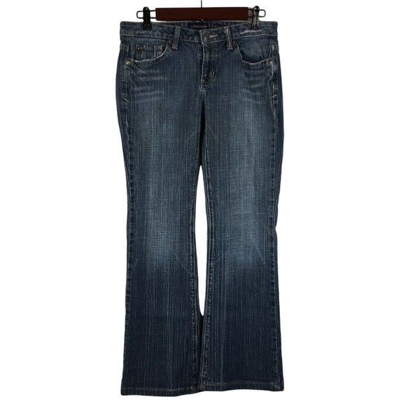 Aéropostale Denim - Aeropostale Womens Sz 5/6 Stretch Flare Blue Destressed Denim Jeans Inseam 29"